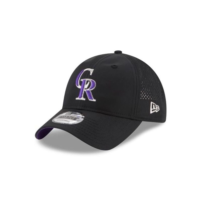 Colorado Rockies Gorra | New Era MLB Perforated Pivot 9twenty Adjustable Cap Mexico - Negros